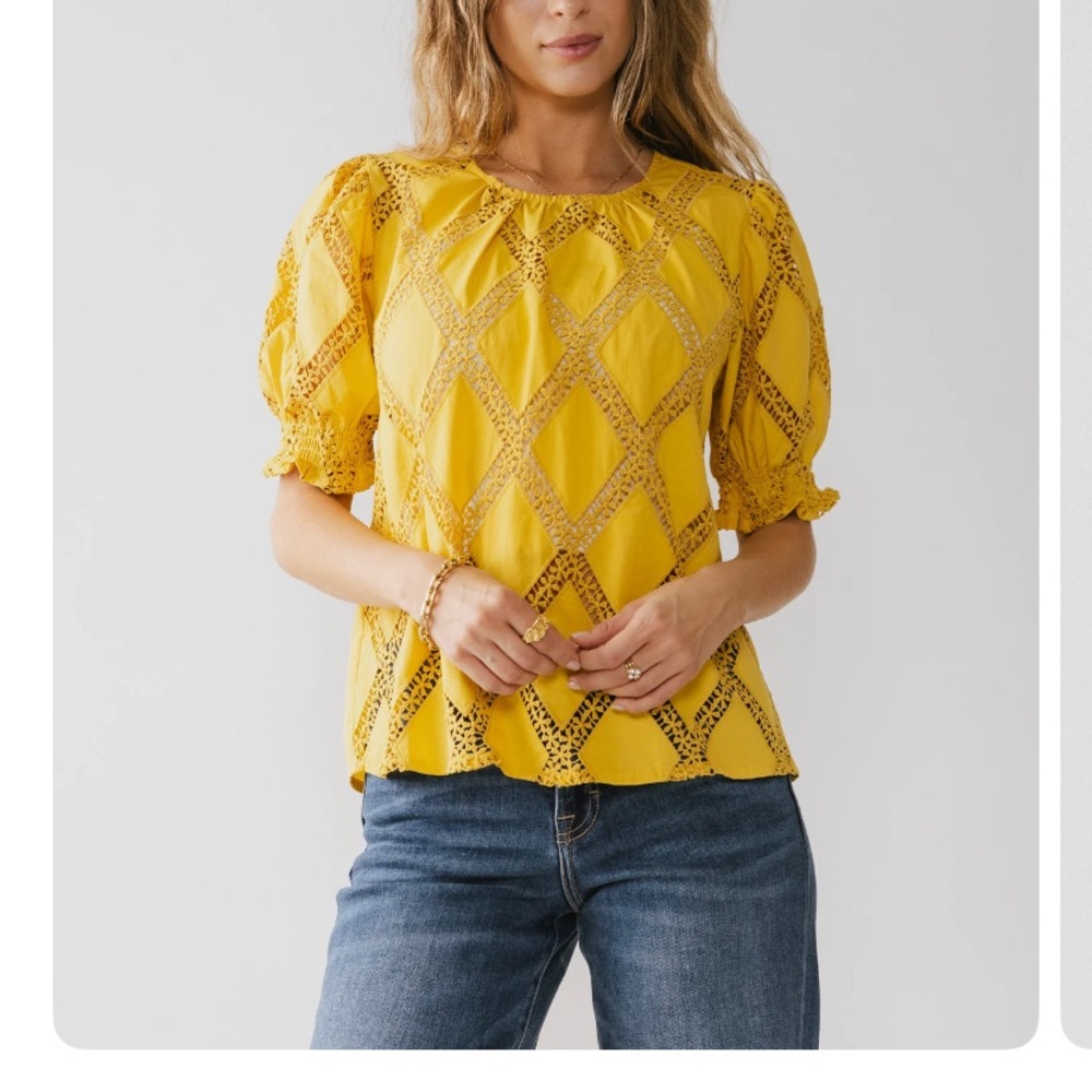 Yellow Lace Women's Top bohme